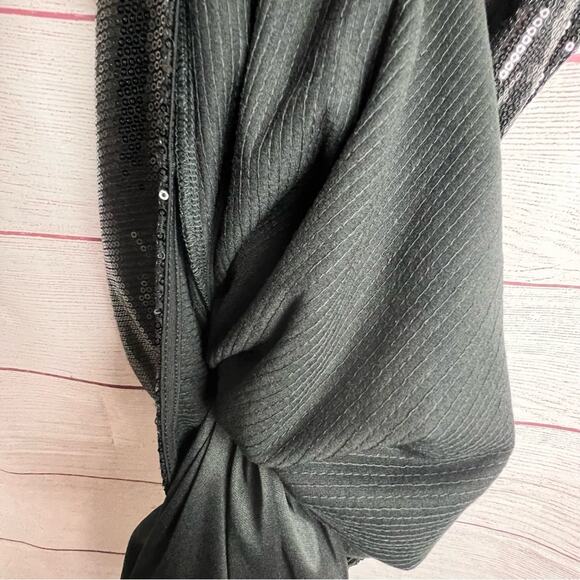 Forever 21 Women's Sequin Style Black Mesh Back Holiday Style Dress Sz M - Picture 4 of 13